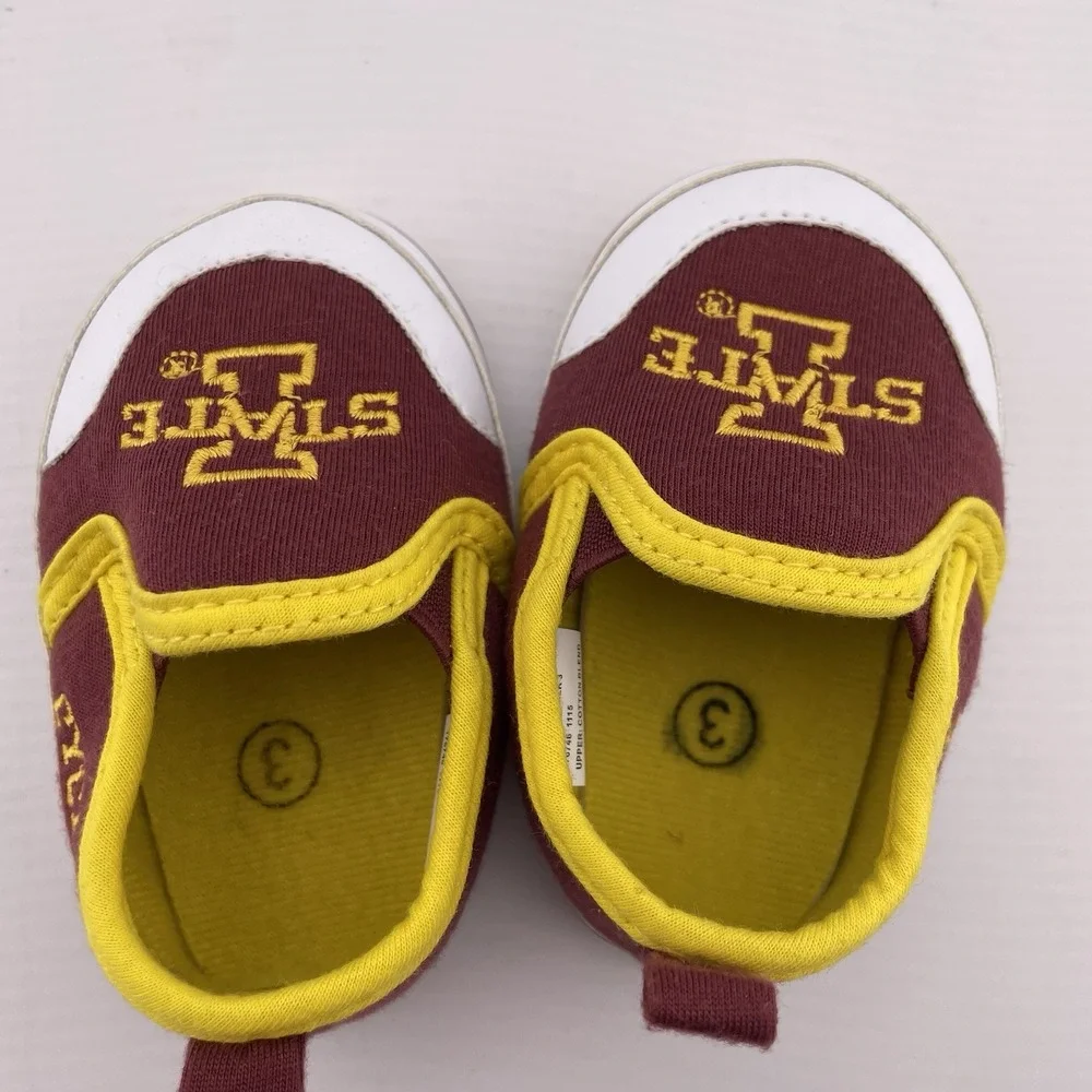 Iowa State‎ NCAA Baby Slip On Shoes Sneakers Size Prewalk 3 Maroon Gold